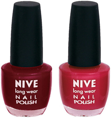 

Nive Colour Blast Nail Polish 1206201667 Red,Pink(Pack of 2)