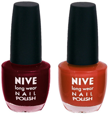 

Nive Colour Blast Nail Polish 1206201610 Red,Brown(Pack of 2)