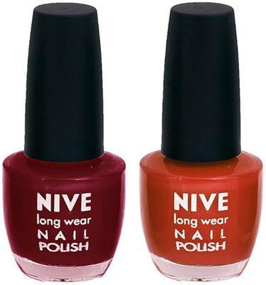 

Nive Colour Blast Nail Polish 1206201649 Red,Brown(Pack of 2)