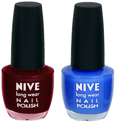 

Nive Colour Blast Nail Polish 1206201619 Red,Blue(Pack of 2)