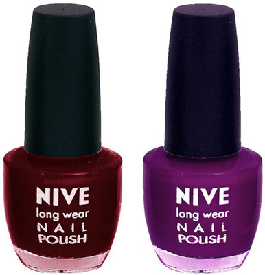

Nive Colour Blast Nail Polish 1206201604 Red,Purple(Pack of 2)