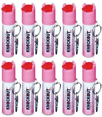 

Knockout Punch Super Strong OC Pepper Spray With Safety Lock & Key Ring (Pack of 10), For Women Safety Pepper Stream Spray