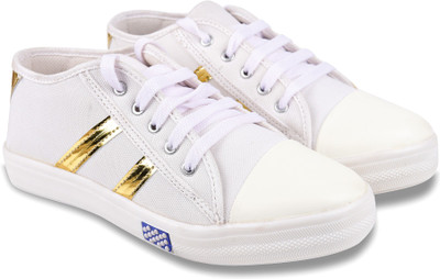 

Bare Soles Gold Stripe casual Woman/girl sneakers Canvas Shoes For Women(White