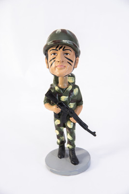 

Wowheads Proud Indian Army Bobbleheads, Resin, 7 inches(Beige)