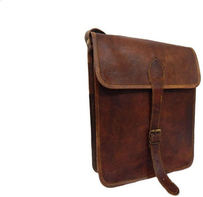 

Pranjals House Men & Women Casual Brown Genuine Leather Messenger Bag
