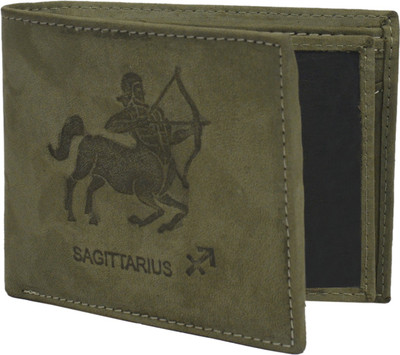 

Krosshorn Men Green Genuine Leather Wallet(9 Card Slots)