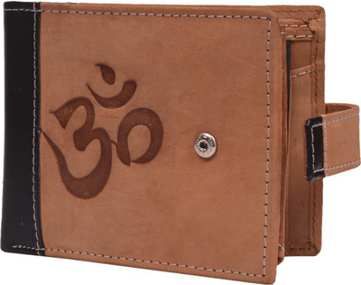 

Krosshorn Men Tan Genuine Leather Wallet(9 Card Slots)
