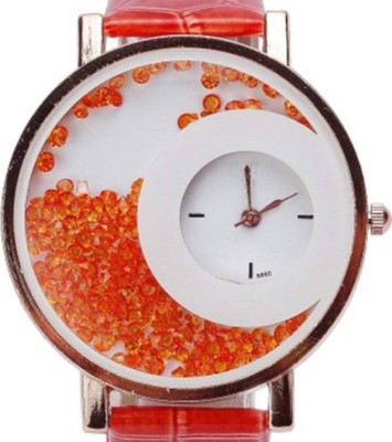 LEBENSZEIT LATEST DESIGN ORANGE DIAMOND ROSE GOLD BEST SELLING DIAMOND  Watch  - For Women   Watches  (LEBENSZEIT)