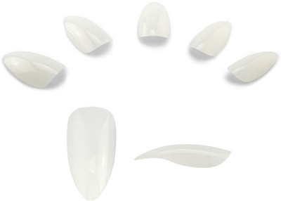

AZZURO false nail artificial stileto midium size 50pcs natural white(Pack of 50)
