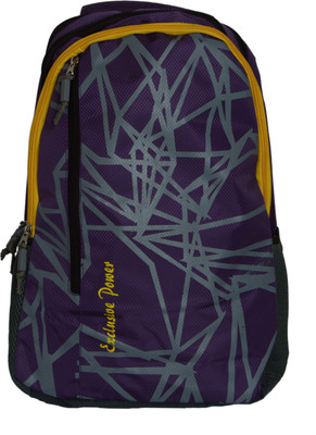 EXCLUSIVE POWER ( WITH RAIN COVER ) 35 L Backpack(Purple, White)