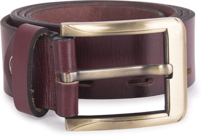 

PRINCE ENTERPRISES Men Party Brown Genuine Leather Belt