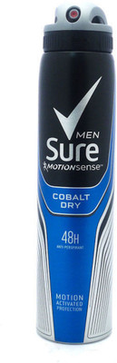

Sure Men Cobalt dry 48hour Anti-perspirant motion activated protection Imported USA Deodorant Spray - For Men & Women(250 ml)