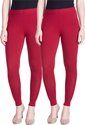 Lyra Ankle Length  Ethnic Wear Legging(Maroon, Solid)