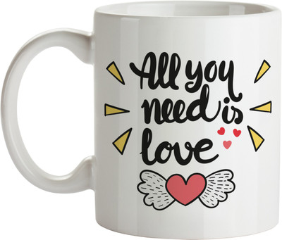 

Khappi all you need is love Ceramic Mug(300 ml), Multicolor