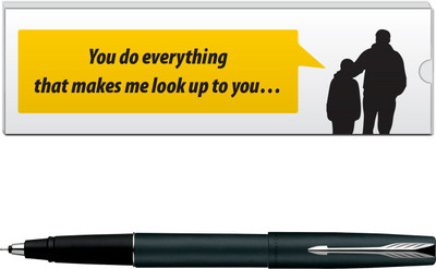 

Parker Frontier Matte Black CT with Dad Quote-7 Ball Pen