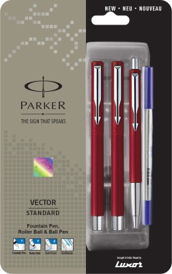 PARKER vector standard fountain + roller + ball pen Pen Gift Set(Red)