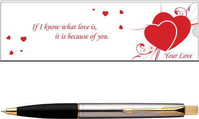 

Parker Frontier V-Day Special Stainless Steel-Gold Trim Ball Pen