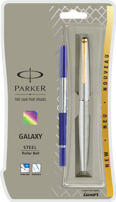 

Parker Galaxy Stainless Steel Gold Trim Roller Ball Pen