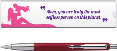 PARKER Vector Std CT (Red) with Mom Quote-3 Ball Pen