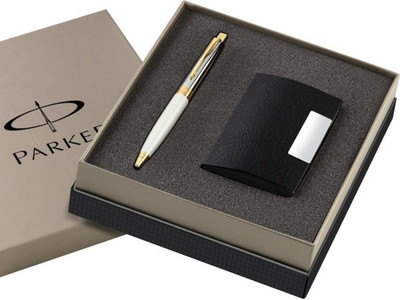 

Parker Aster Pearl White Gt Bp + Visiting Card Holder Ball Pen(Pack of 2)