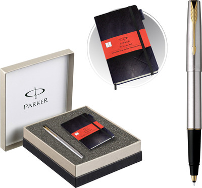 

Parker Frontier Stainless Steel GT Roller Ball Pen + Parker Notebook Pen Gift Set