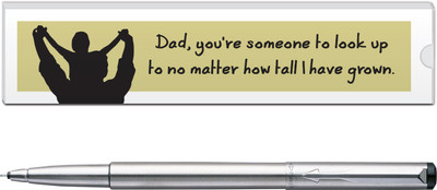 

Parker Vector Stainless Steel CT with Dad Quote-6 Roller Ball Pen