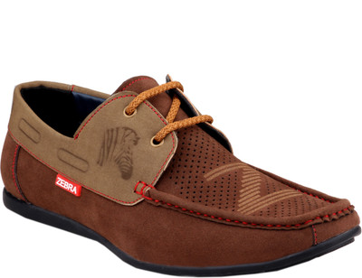 

Zebra Men's CasualLeather Shoe Casuals For Men(Brown