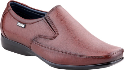 

Zebra Men's FormalLeather Shoe Slip On For Men(Tan