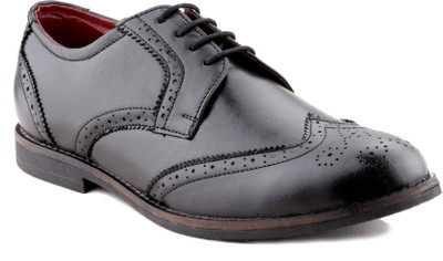 

Zebra Men's Genuine Leather Black Formal Brogue Shoes Derby For Men(Black
