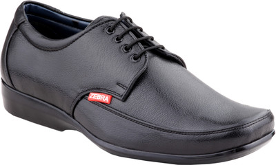 

Zebra Men's FormalLeather Shoe Lace Up For Men(Black