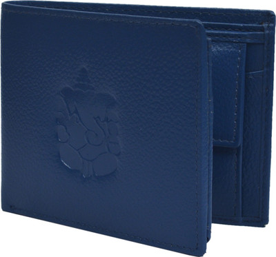 

Krosshorn Men Blue Genuine Leather Wallet(9 Card Slots)