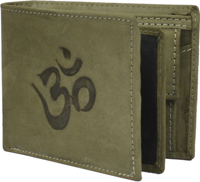 

Krosshorn Men Green Genuine Leather Wallet(9 Card Slots)