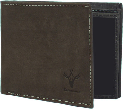 

Krosshorn Men Brown Genuine Leather Wallet(9 Card Slots)