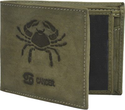 

Krosshorn Men Green Genuine Leather Wallet(9 Card Slots)