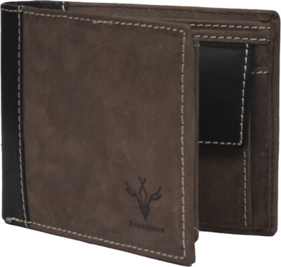

Krosshorn Men Brown Genuine Leather Wallet(9 Card Slots)