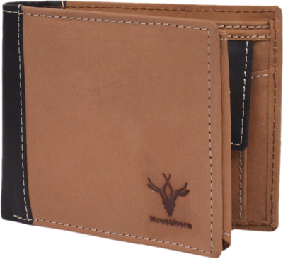 

Krosshorn Men Tan Genuine Leather Wallet(9 Card Slots)