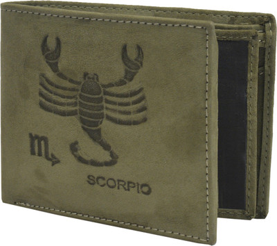 

Krosshorn Men Green Genuine Leather Wallet(9 Card Slots)