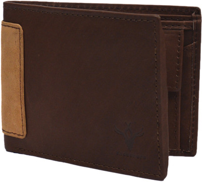 

Krosshorn Men Brown Genuine Leather Wallet(9 Card Slots)