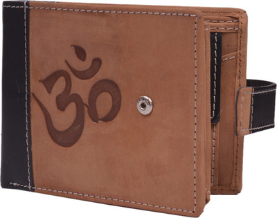 

Krosshorn Men Tan Genuine Leather Wallet(9 Card Slots)