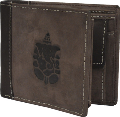 

Krosshorn Men Brown Genuine Leather Wallet(9 Card Slots)