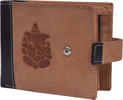 

Krosshorn Men Tan Genuine Leather Wallet(9 Card Slots)