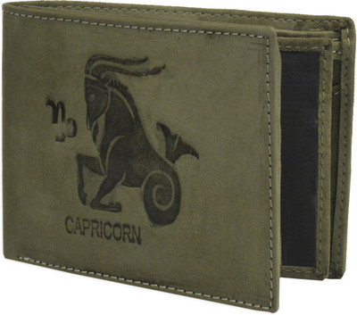 

Krosshorn Men Green Genuine Leather Wallet(9 Card Slots)