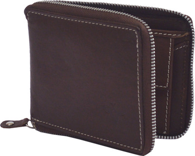 

Krosshorn Men Brown Genuine Leather Wallet(9 Card Slots)
