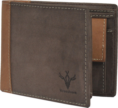 

Krosshorn Men Brown Genuine Leather Wallet(9 Card Slots)