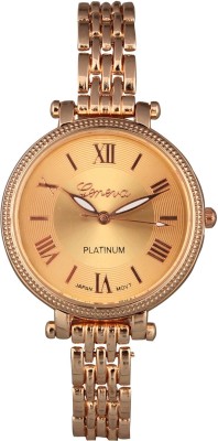 Geneva Platinum Slim Rose Gold Analog Watch  - For Women   Watches  (Geneva Platinum)