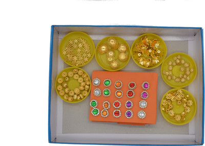 

ecaart Golden Flower caps/Stud base for jhumkas making