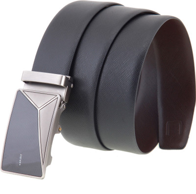 

CANFLY Men Formal, Casual Brown Genuine Leather Reversible Belt, Black