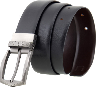 

CANFLY Men Formal, Casual Brown Genuine Leather Reversible Belt, Black