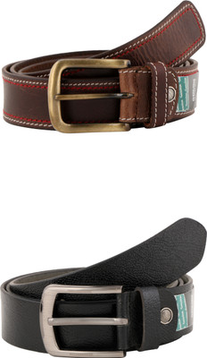 

Sarah Men Formal Multicolor Genuine Leather Belt, Black & brown
