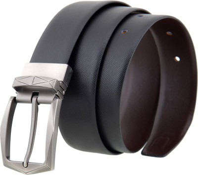 

CANFLY Men Formal, Casual Brown Genuine Leather Reversible Belt, Black